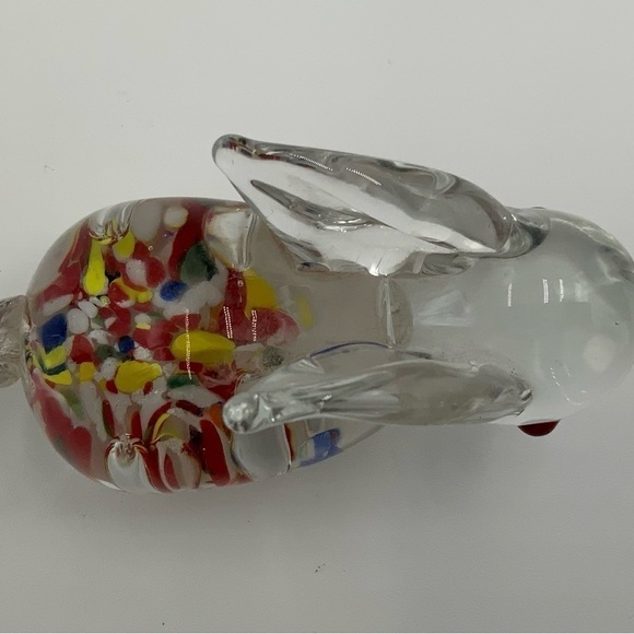 Small Art Glass Paperweight Bunny Rabbit Millefiori Flawless - Picture 6 of 6